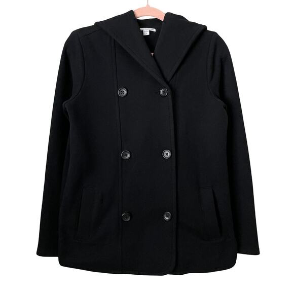 Standard James Perse Jacket Womens Size 2 Medium Double Breasted Hooded Pea Coat - Picture 1 of 11
